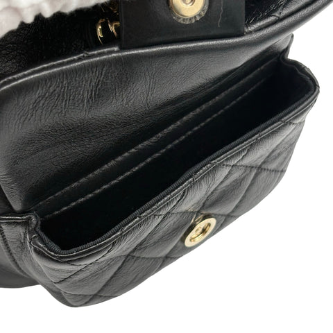 [Mint Condition] CHANEL Duma Coco Mark Backpack IC Chip (2021~) Black Calfskin Used Bag