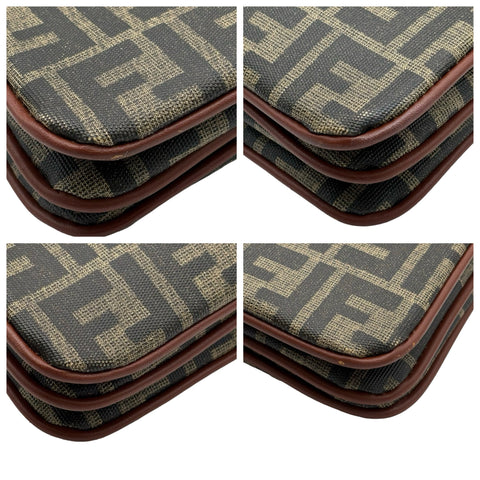 【Used】 FENDI ZUCCA SHOULDERBAG Brown Canvas/Leather Used Bag