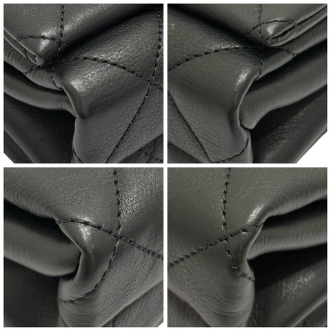 【中古】 CHANEL シャネル MATELASSE  マトラッセチェーンショルダー ショルダーバッグ 28番台(2019年) BLACK レザー 中古 USED バッグ