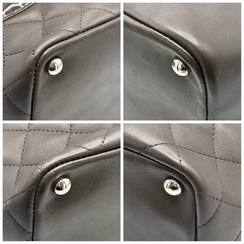 【中古】 CHANEL シャネル CAMBON カンボン トートバッグ 9番台(2004‐2005年) ブラウン レザー 中古 USED バッグ SALE セール