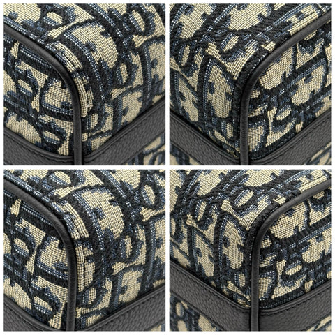 [Excellent Condition] Christian Dior OBLIQUE LINGOT 22 Shoulder Bag Navy Canvas/Leather USED Men's Bag
