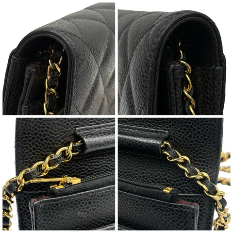 【中古】 CHANEL シャネル チェーンウォレット CHAIN WALLET 29番台(2019-2020年) ブラック キャビアスキン 中古 USED バッグ