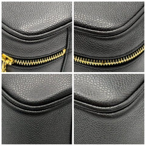 【中古】 CHANEL シャネル 2WAY VANITY BAG デカココ2WAYバニティバッグ ショルダーバッグ メイクポーチ 4番台(1996~1998年） ブラック キャビアスキン 中古 USED バッグ
