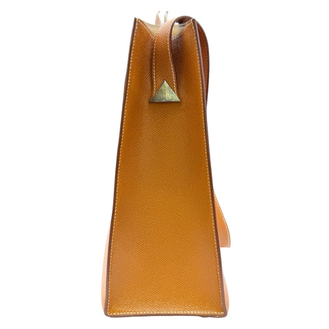 【Usado】 Hermes VINTAGE TOTE BAG Bolso tote vintage Bolso tote con sello 〇T (año 1990) Oro/Beige Epsom/Swift/Avestruz Usado USED Bolso