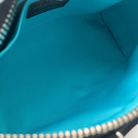【中古】 LOUIS VUITTON ルイ・ヴィトン KEEPALL25 キーポル25 ショルダーバッグ ICチップ ブラック/ブルー系 キャンバス 中古  USED バッグ