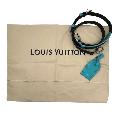 【中古】 LOUIS VUITTON ルイ・ヴィトン KEEPALL25 キーポル25 ショルダーバッグ ICチップ ブラック/ブルー系 キャンバス 中古  USED バッグ
