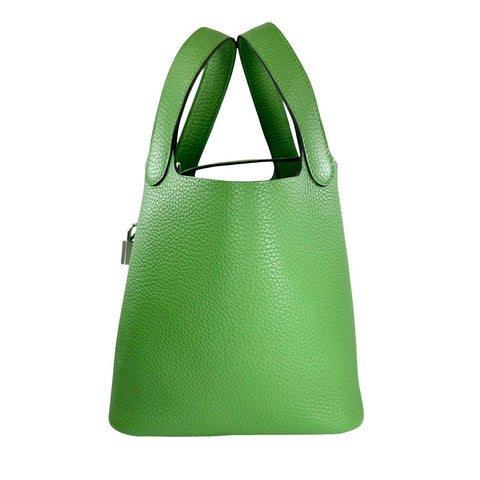 【Artículo nuevo sin usar】 Hermes Picotin Lock PM Vert Yucca Taurillon Clemence, herrajes plateados, sello B (2023), bolso de marca, bolso de mano, para mujer (HERMES, PICOTIN LOCK PM, VERT YUCCA, Taurillon Clemence, plateado, bolso de mano, nuevo)