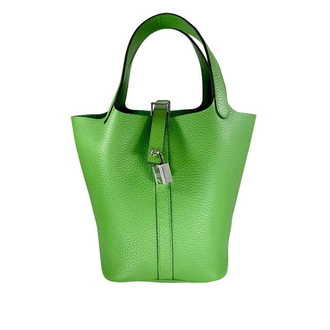 【Artículo nuevo sin usar】 Hermes Picotin Lock PM Vert Yucca Taurillon Clemence, herrajes plateados, sello B (2023), bolso de marca, bolso de mano, para mujer (HERMES, PICOTIN LOCK PM, VERT YUCCA, Taurillon Clemence, plateado, bolso de mano, nuevo)