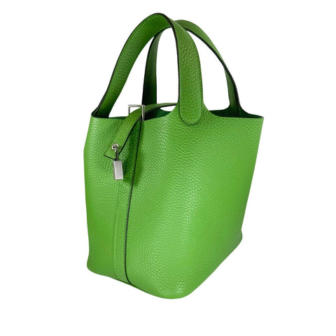 【Artículo nuevo sin usar】 Hermes Picotin Lock PM Vert Yucca Taurillon Clemence, herrajes plateados, sello B (2023), bolso de marca, bolso de mano, para mujer (HERMES, PICOTIN LOCK PM, VERT YUCCA, Taurillon Clemence, plateado, bolso de mano, nuevo)