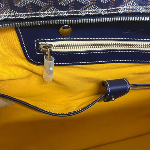 【中古】 GOYARD ゴヤール AMBASSADE BRIEF CASE アンバサードブリーフケース  ハンドバッグ ブルー キャンバス 中古 USED バッグ