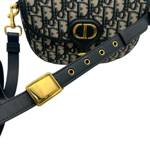 [Pre-owned] Christian Dior BOBBY MEDIUM Shoulder Bag 2020 Navy Canvas/Leather USED Bag