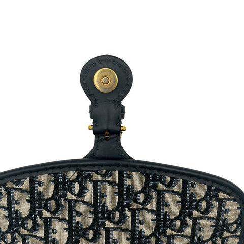 [Pre-owned] Christian Dior BOBBY MEDIUM Shoulder Bag 2020 Navy Canvas/Leather USED Bag