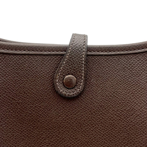 [Pre-owned] Hermes EVELYNE TPM Shoulder Bag ▢A (1997) Brown Courchevel Vintage USED Bag