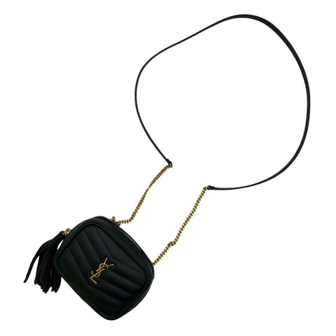【美品】 SAINT LAURENT サンローラン BABY LOU SHOULDERBAG ベイビールー ショルダーバッグ ブラック レザー 中古 USED バッグ SALE セール