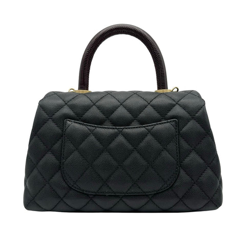 [Pre-owned] CHANEL Matelasse Coco Handle 2way Shoulder Bag, Black, Caviar Skin, Black tone, Gold hardware, Series 29 (2020), Brand Bag, Handbag, Pre-owned item