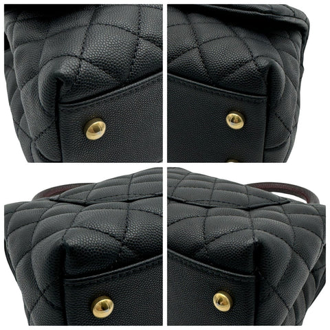 [Pre-owned] CHANEL Matelasse Coco Handle 2way Shoulder Bag, Black, Caviar Skin, Black tone, Gold hardware, Series 29 (2020), Brand Bag, Handbag, Pre-owned item