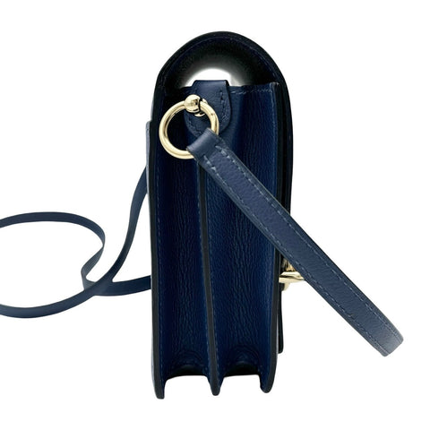 [Pre-owned] Hermes Roulis Mini, Blue Brighton, Evercolor, Gold Hardware, C stamp (2018), Brand Bag, Shoulder Bag, Bag, Pre-owned, Ladies