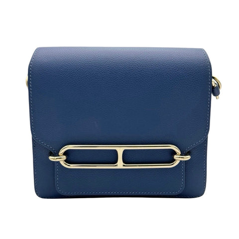 [Pre-owned] Hermes Roulis Mini, Blue Brighton, Evercolor, Gold Hardware, C stamp (2018), Brand Bag, Shoulder Bag, Bag, Pre-owned, Ladies