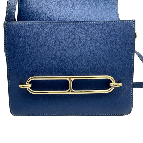 [Pre-owned] Hermes Roulis Mini, Blue Brighton, Evercolor, Gold Hardware, C stamp (2018), Brand Bag, Shoulder Bag, Bag, Pre-owned, Ladies