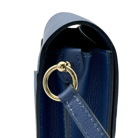 [Pre-owned] Hermes Roulis Mini, Blue Brighton, Evercolor, Gold Hardware, C stamp (2018), Brand Bag, Shoulder Bag, Bag, Pre-owned, Ladies