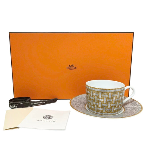 【A estrenar】Hermes Hermès MOSAIQUE AU24 Juego de taza y platillo Porcelana Taza Taza Hermès Vajilla Regalo