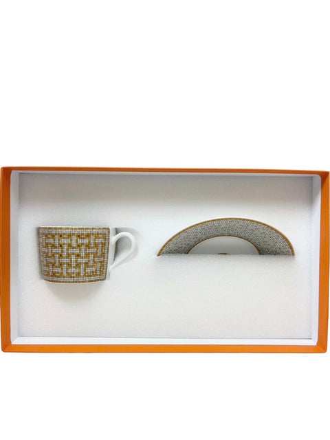 【A estrenar】Hermes Hermès MOSAIQUE AU24 Juego de taza y platillo Porcelana Taza Taza Hermès Vajilla Regalo
