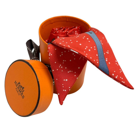 【Artículo nuevo sin usar】 Hermes Hermès TWILLY Twilly "Space Derby" H063573S 100% seda Para mujer Regalo