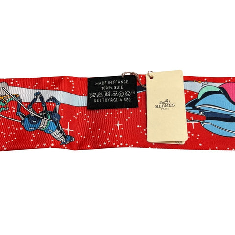【Artículo nuevo sin usar】 Hermes Hermès TWILLY Twilly "Space Derby" H063573S 100% seda Para mujer Regalo