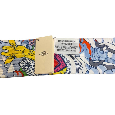 【Nuevo a estrenar】Hermes TWILLY Twilly 《Bride de Couronne Appliquée Piquée》 H063940S15 100% Seda para Mujer, Regalo