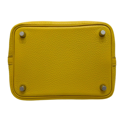 【Nuevo a estrenar】Hermes Picotin Lock PM Limoncello Piel Taurillon Clemence Herrajes plateados Sello W (2024) Bolso de marca Bolso de mano Bolso Nuevo Mujer (HERMES, PICOTIN LOCK PM, LIMON CELLO, Taurillon Clemence, silver, handbag, new)