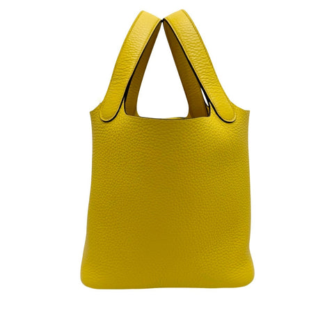 【Nuevo a estrenar】Hermes Picotin Lock PM Limoncello Piel Taurillon Clemence Herrajes plateados Sello W (2024) Bolso de marca Bolso de mano Bolso Nuevo Mujer (HERMES, PICOTIN LOCK PM, LIMON CELLO, Taurillon Clemence, silver, handbag, new)