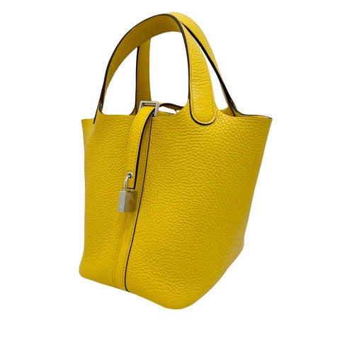 【新品未使用】 Hermes エルメス  ピコタンロックPM リモンチェッロ トリヨン クレマンス シルバー金具 W刻(2024年) ブランドバッグ ハンドバッグ バッグ  新品 レディース (HERMES,PICOTIN LOCK PM,LIMON CELLO,Taurillon Clemence,silver,handbag,new)