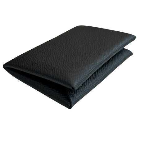 [Brand New] HERMES Calvi Black, B Stamp (2023), Epsom, Black, Card Case/Coin Case, New