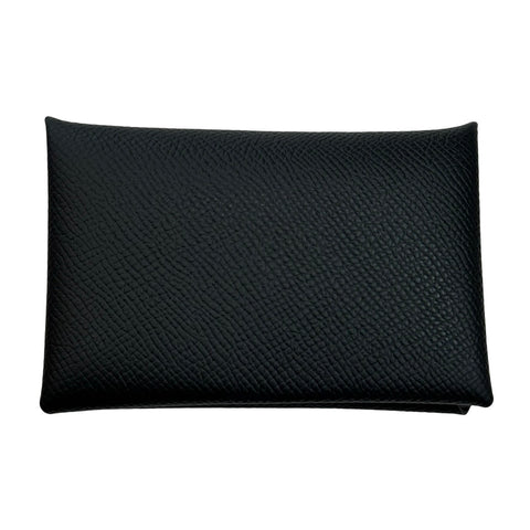 [Brand New] HERMES Calvi Black, B Stamp (2023), Epsom, Black, Card Case/Coin Case, New
