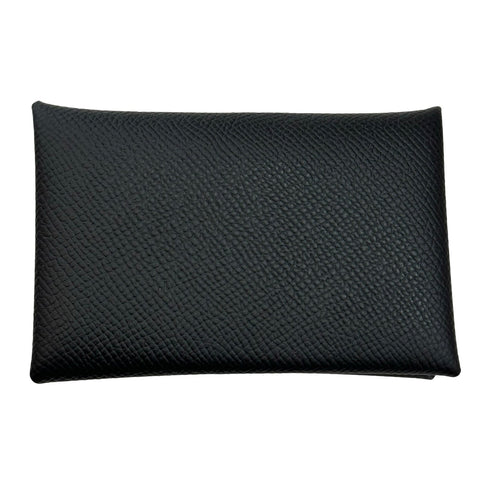 [Brand New] HERMES Calvi Black, B Stamp (2023), Epsom, Black, Card Case/Coin Case, New