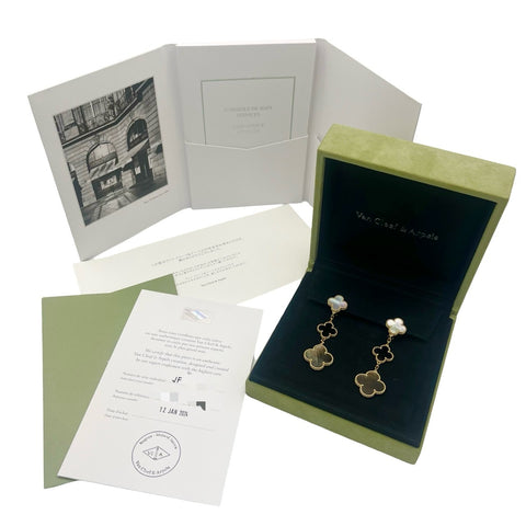 【中古】Van Cleef＆Arpels ヴァンクリーフ＆アーペル K18YG ピアス マジックアルハンブラ 3モチーフ  ジュエリー