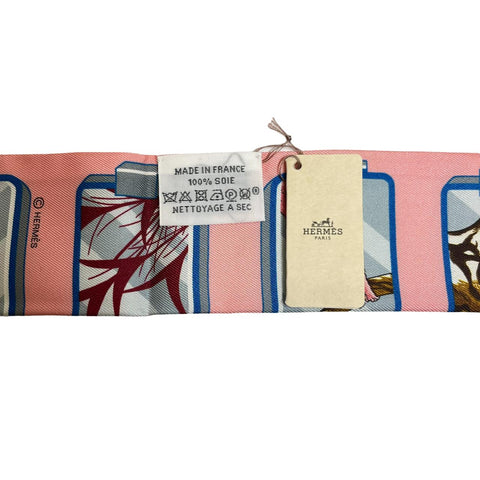【Nuevo a estrenar】Hermes Twilly "Hermès Story" H063875S05 Colección otoño-invierno 2023 100% seda Para mujer Regalo