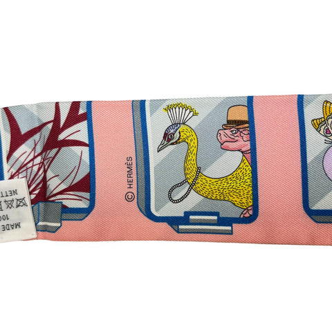 【Nuevo a estrenar】Hermes Twilly "Hermès Story" H063875S05 Colección otoño-invierno 2023 100% seda Para mujer Regalo