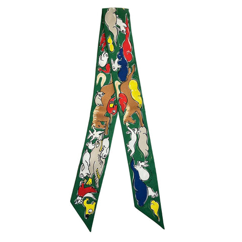 【A estrenar】Hermes Pañuelo TWILLY "Mil y un conejos" H064007S08 Colección Otoño-Invierno 2023 100% Seda Para mujer Regalo