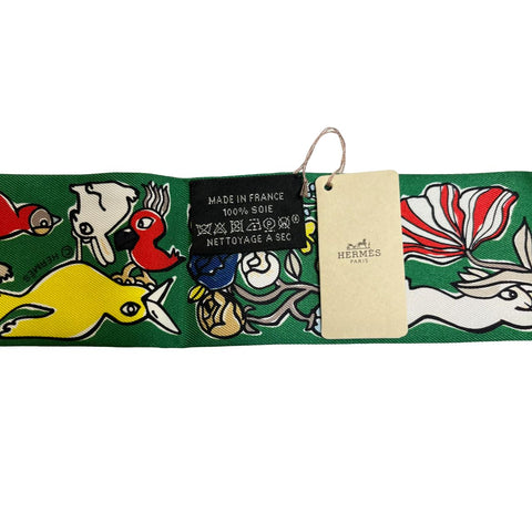 【A estrenar】Hermes Pañuelo TWILLY "Mil y un conejos" H064007S08 Colección Otoño-Invierno 2023 100% Seda Para mujer Regalo