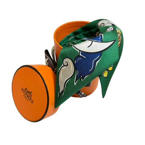 【A estrenar】Hermes Pañuelo TWILLY "Mil y un conejos" H064007S08 Colección Otoño-Invierno 2023 100% Seda Para mujer Regalo