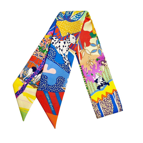 【Nuevo a estrenar】 Hermes Twilly «Libremente» H063911S06 100% seda, para mujer, regalo