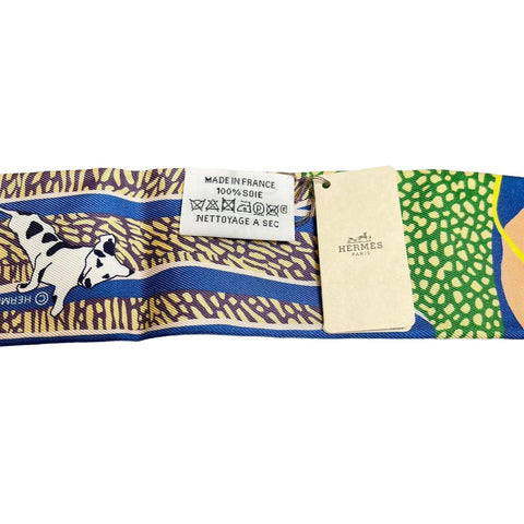 【Nuevo a estrenar】 Hermes Twilly «Libremente» H063911S06 100% seda, para mujer, regalo