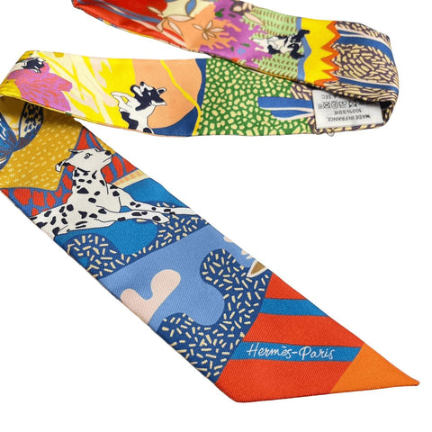 【Nuevo a estrenar】 Hermes Twilly «Libremente» H063911S06 100% seda, para mujer, regalo