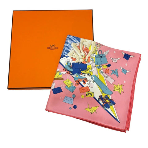 [Brand New & Unused] Hermes Scarf Carré 90 "Hermes Flagship" H004091S02 100% Silk Women's Gift Present