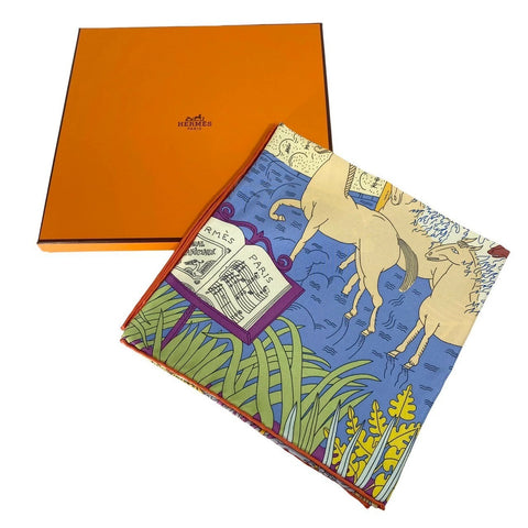 【新品未使用】 Hermes エルメス SCARF スカーフ カレ90 《動物の謝肉祭》 H003953S10 シルク100％　レディース ギフト プレゼント