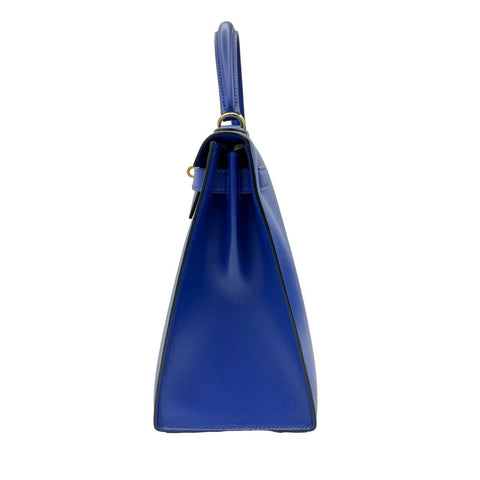 [Pre-owned] Hermes Kelly 28 Blue Electric, Blue shade, Tadelakt, Gold hardware, D Stamp (2019), Brand bag, Handbag, Shoulder bag, Pre-owned, Women's (HERMES, KELLY28, Blue electric, Tadelakt, gold, handbag, shoulderbag, used)