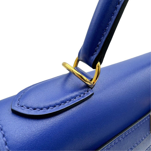 [Pre-owned] Hermes Kelly 28 Blue Electric, Blue shade, Tadelakt, Gold hardware, D Stamp (2019), Brand bag, Handbag, Shoulder bag, Pre-owned, Women's (HERMES, KELLY28, Blue electric, Tadelakt, gold, handbag, shoulderbag, used)