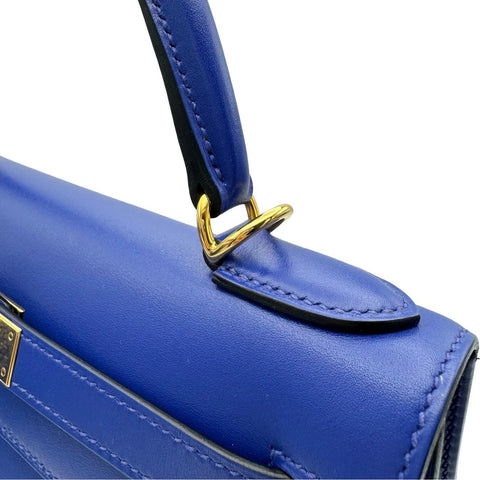 [Pre-owned] Hermes Kelly 28 Blue Electric, Blue shade, Tadelakt, Gold hardware, D Stamp (2019), Brand bag, Handbag, Shoulder bag, Pre-owned, Women's (HERMES, KELLY28, Blue electric, Tadelakt, gold, handbag, shoulderbag, used)