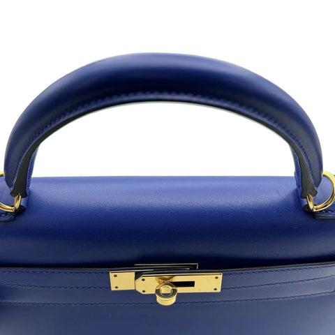 [Pre-owned] Hermes Kelly 28 Blue Electric, Blue shade, Tadelakt, Gold hardware, D Stamp (2019), Brand bag, Handbag, Shoulder bag, Pre-owned, Women's (HERMES, KELLY28, Blue electric, Tadelakt, gold, handbag, shoulderbag, used)